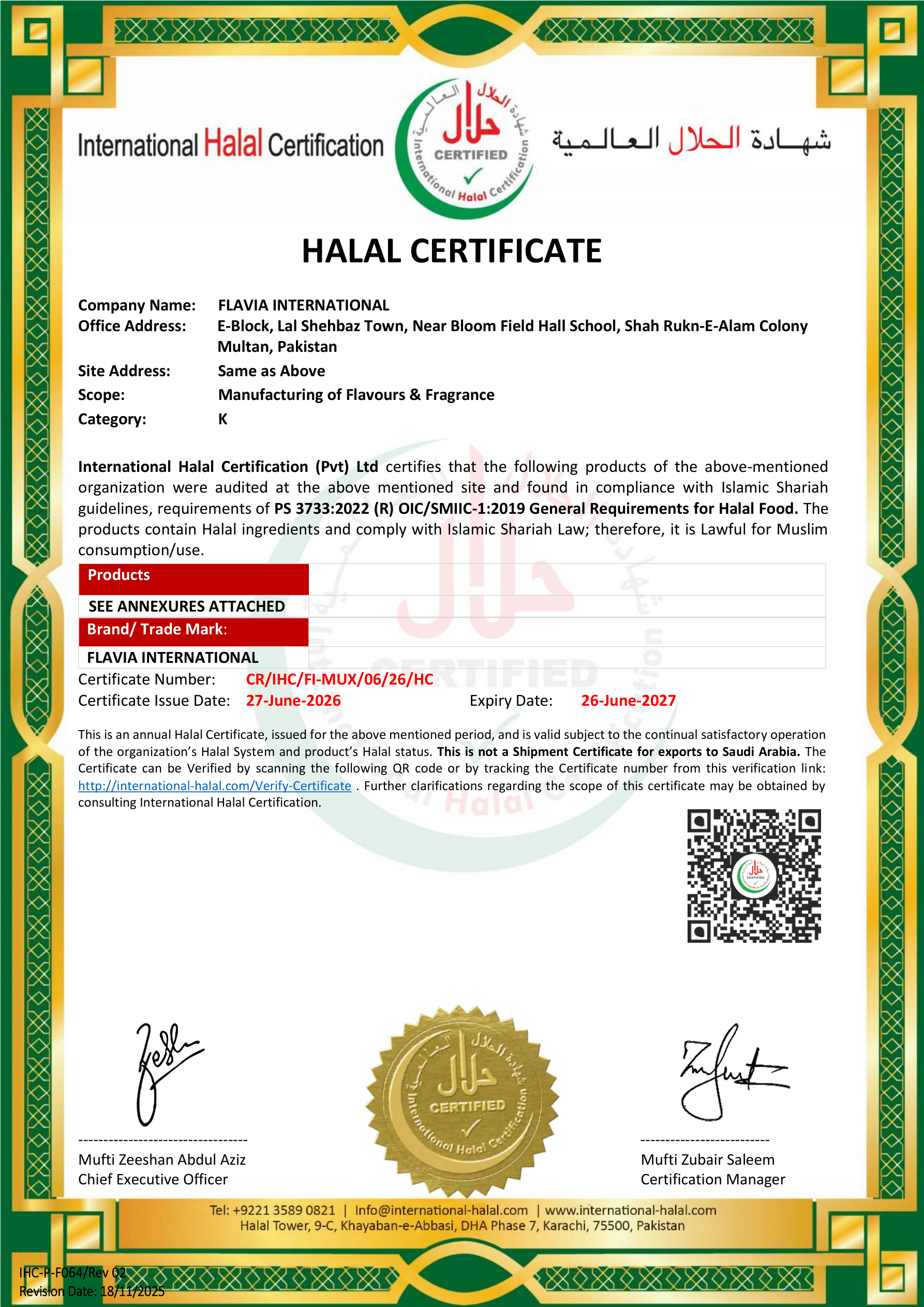 HALAL CERTIFICATE